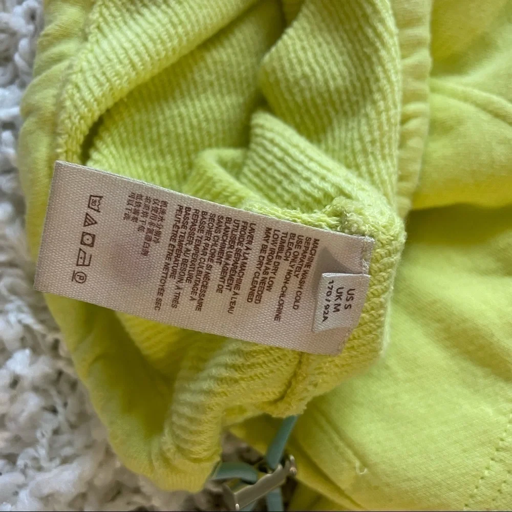 FREE PEOPLE ‘Isla’ Crochet Quarter Zip Pullover Yellow Green Size S - Picture 13 of 14